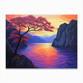 Sunset By The Lake 13 Canvas Print