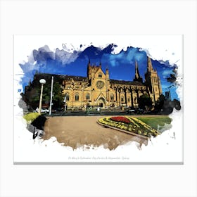 St Mary’S Cathedral, City Centre & Haymarket, Sydney Canvas Print