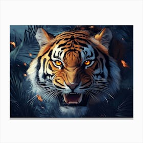 Tiger In The Jungle Canvas Print