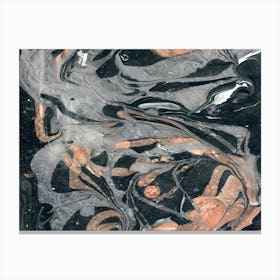 Pink And Gray Marbled Abstract Canvas Print