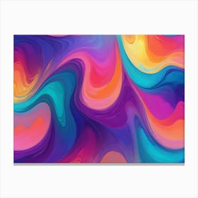 Abstract Digital Art With A Swirling Pattern In Shades Of Blue, Gold, And White, Creating A Sense Of Depth And Movement Canvas Print