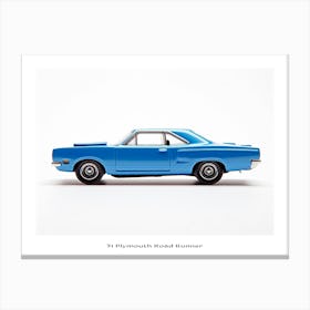 Toy Car 71 Plymouth Road Runner Blue 2 Poster Canvas Print