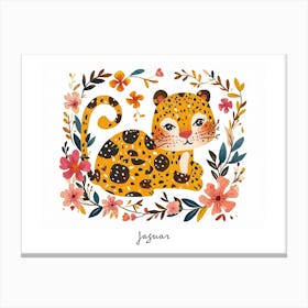Little Floral Jaguar 2 Poster Canvas Print
