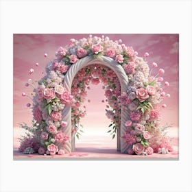 Pink Floral Arch Canvas Print