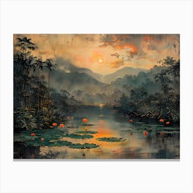 Sunset In The Jungle Canvas Print