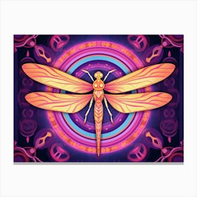 Dragonfly Roseeate Skimmer Bright Colours 1 Canvas Print