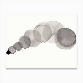 monochrome black and white ink airbrush abstract minimal minimalist blurred artwork painting office hotel living room bedroom Canvas Print