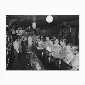 Drinking At The Bar, Crab Boil Night, Raceland, Louisiana By Russell Lee Canvas Print