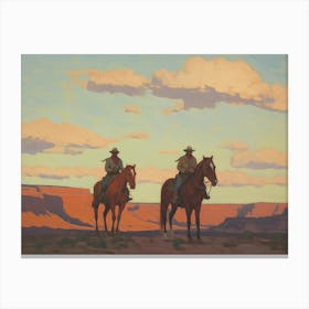 Two Cowboys In The Desert Canvas Print