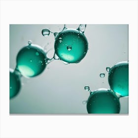 Abstract Image Of A Series Of Green, Transparent Orbs Connected Together Canvas Print