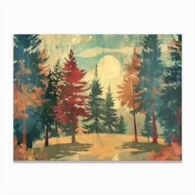 Landscape Forest Illustration 5 Canvas Print
