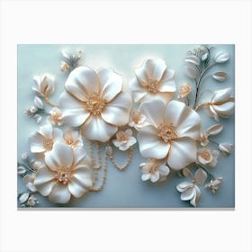 White Flowers 17 Canvas Print