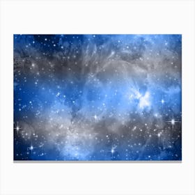 Blue Galaxy Space Background Canvas Print