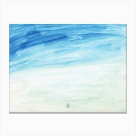 Pastorale - minimal abstract contemporary watercolor landscape blue green light living room Canvas Print