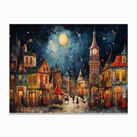 Night In The Old Town Canvas Print