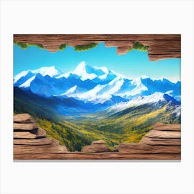 Mountain View From A Window Canvas Print