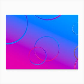 Abstract background of purple-pink gradient with shiny circles. Canvas Print