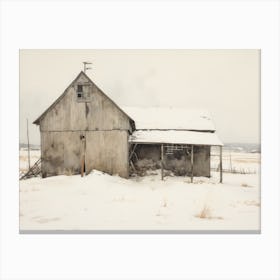 Rustic Muted Winter Farmhouse Canvas Print