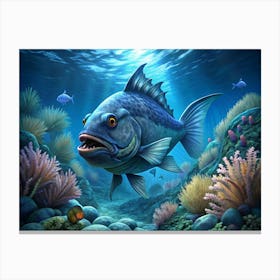 Grouper Fish Underwater Canvas Print