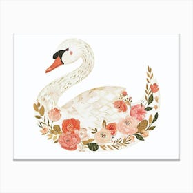 Little Floral Swan 1 Canvas Print