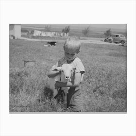 Son Of Mr Browning With His Pet Goat, Mr Browning In A Fsa (Farm Security Administration) Rehabilitation Borrower Canvas Print