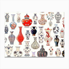 Chinese Vases collection Canvas Print