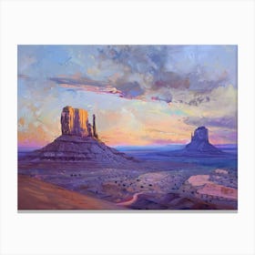 Western Sunset Landscapes Monument Valley Arizona 5 Canvas Print