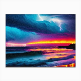 storm At The Beach Canvas Print