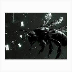 Bee Black Sci-Fi Tech Canvas Print