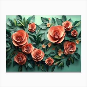 Paper Roses 7 Canvas Print