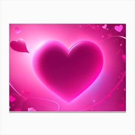 A Glowing Pink Heart Vibrant Horizontal Composition 2 Canvas Print