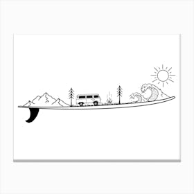 Travelling Surfboard Canvas Print