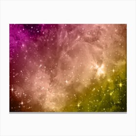Magenta Yellow Galaxy Space Background Canvas Print