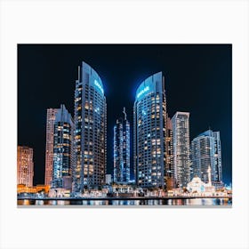 Dubai Skyline Reflections Canvas Print