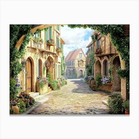 Street In A Village Canvas Print