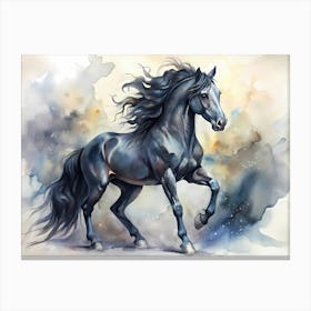 Black Horse Painting Canvas Print