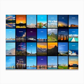 Simply World Mosaic Canvas Print