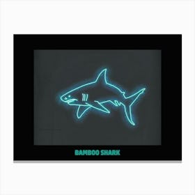 Neon Aqua Bamboo Shark 4 Poster Canvas Print