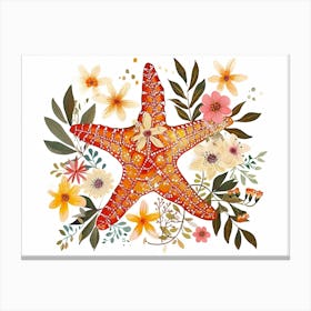 Little Floral Starfish Canvas Print