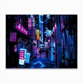 Blue Tokyo Alleys Canvas Print