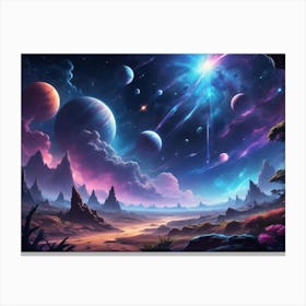 Space Landscape Canvas Print