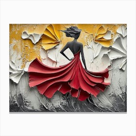 Woman In Red Dress Canvas Print