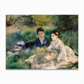 On The Grass, Pierre Auguste Renoir Canvas Print