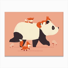 Panda and the Foxes Canvas Print