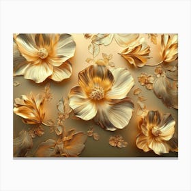 Gold Flowers 18 Canvas Print