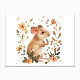 Little Floral Mouse 1 Canvas Print