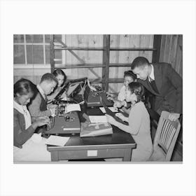 Meeting Of The Editorial Staff Of The School Paper, Lakeview Project, Arkansas By Russell Lee Canvas Print