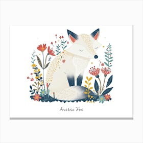 Little Floral Arctic Fox 4 Poster Canvas Print