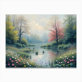 River In Spring Canvas Print