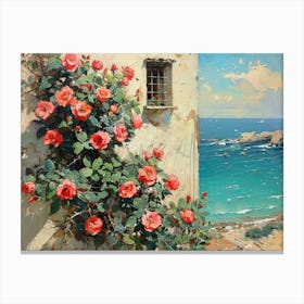 Roses By The Sea Canvas Print